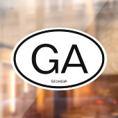 ジョージア州コード略称オーバル形状の車 ウィンドウサイン (シート2)