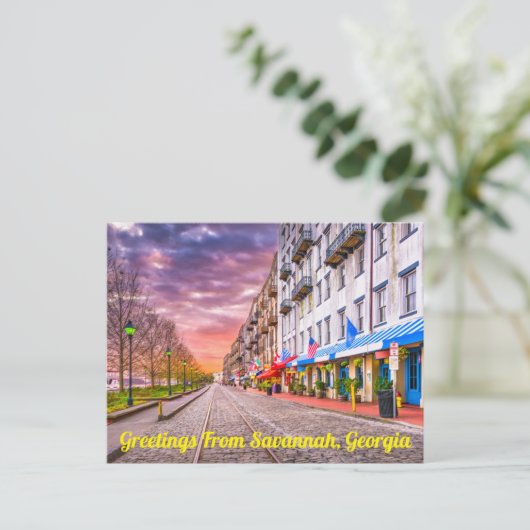 ジョージア州サバンナからのご挨拶 ポストカード (スタンド正面)