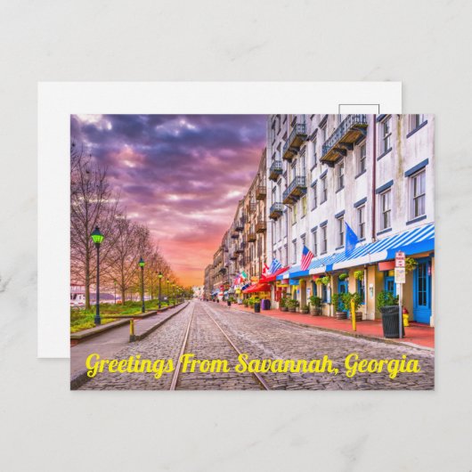 ジョージア州サバンナからのご挨拶 ポストカード (正面/裏面)