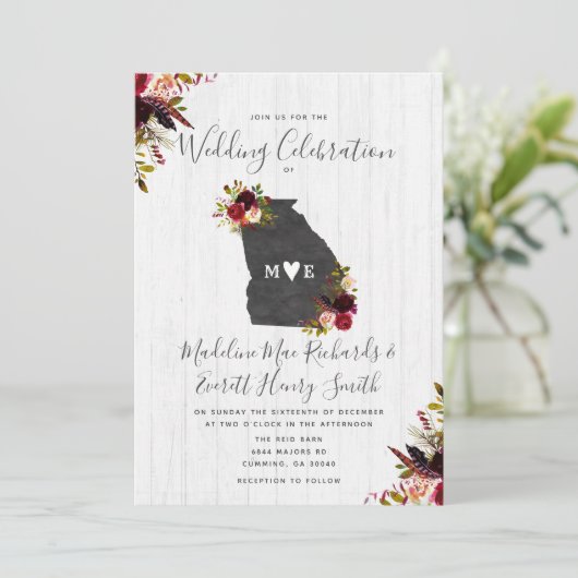 ジョージア州シックな目的地ウェディング招待状 招待状 (スタンド正面)