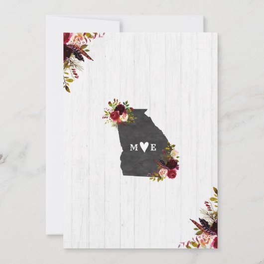 ジョージア州シックな目的地ウェディング招待状 招待状 (裏面)