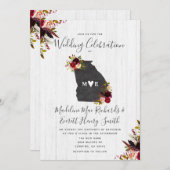 ジョージア州シックな目的地ウェディング招待状 招待状 (正面/裏面)