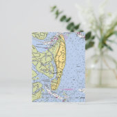 ジョージア州ジェキル島 ヴィンテージマップ ポストカード (スタンド正面)