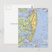 ジョージア州ジェキル島 ヴィンテージマップ ポストカード (正面/裏面)