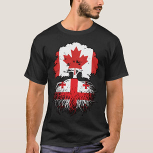 ジョージア州ジョージア州カナダの木のルーツ国旗 Tシャツ