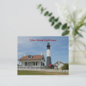 ジョージア州タイービー島の灯台 ポストカード (スタンド正面)