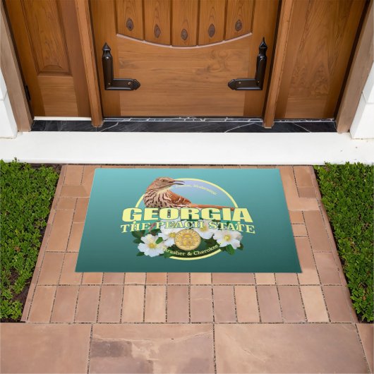 ジョージア州バードアンドフラワー ドアマット (室外)