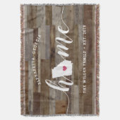 ジョージア州パーソナライズされたウッドルック スローブランケット (正面縦)