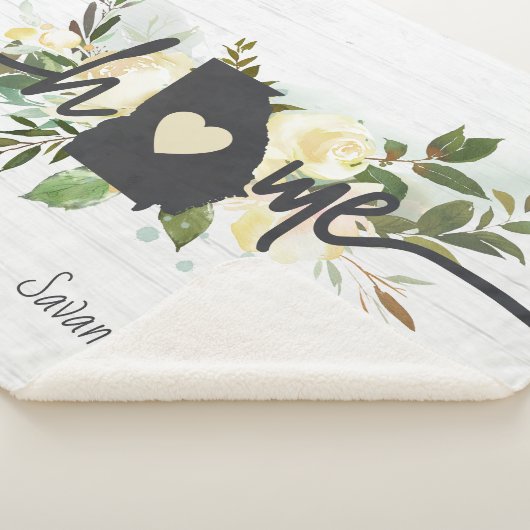 ジョージア州パーソナライズされたユアホームシティ素朴 シェルパブランケット (3/4)