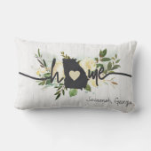 ジョージア州パーソナライズされたユアホームシティ素朴 ランバークッション (裏面)