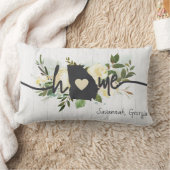 ジョージア州パーソナライズされたユアホームシティ素朴 ランバークッション (ブランケット)