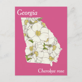 ジョージア州フラワーコラージュマップ ポストカード