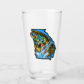 ジョージア州ブラウントラウト工芸ビアピントグラス タンブラーグラス (正面)