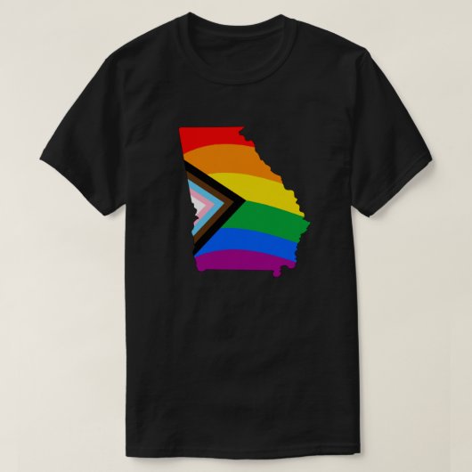 ジョージア州プライド LGBTQ プログレスプライド Tシャツ (デザイン正面)