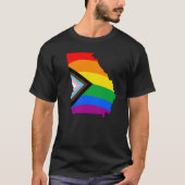 ジョージア州プライド LGBTQ プログレスプライド Tシャツ (正面)