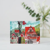 ジョージア州ヘレン ドイツ風の山岳 古い町のアート ポストカード (スタンド正面)