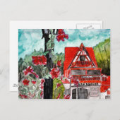 ジョージア州ヘレン ドイツ風の山岳 古い町のアート ポストカード (正面/裏面)