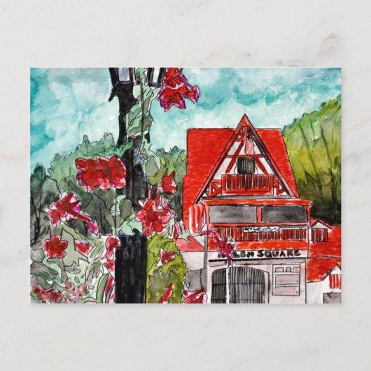 ジョージア州ヘレン ドイツ風の山岳 古い町のアート ポストカード (正面)