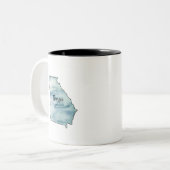 ジョージア州マップウォーターカラー ツートーンマグカップ (正面左)