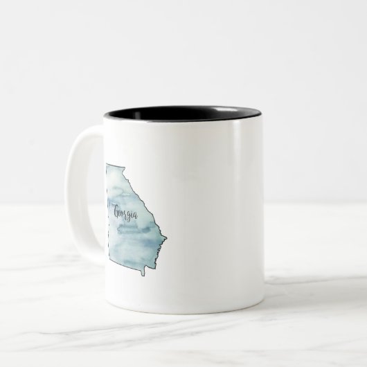 ジョージア州マップウォーターカラー ツートーンマグカップ (正面左)