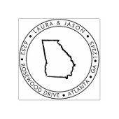 ジョージア州マップ差出人住所ウッドアートスタンプ ラバースタンプ (インプリント)