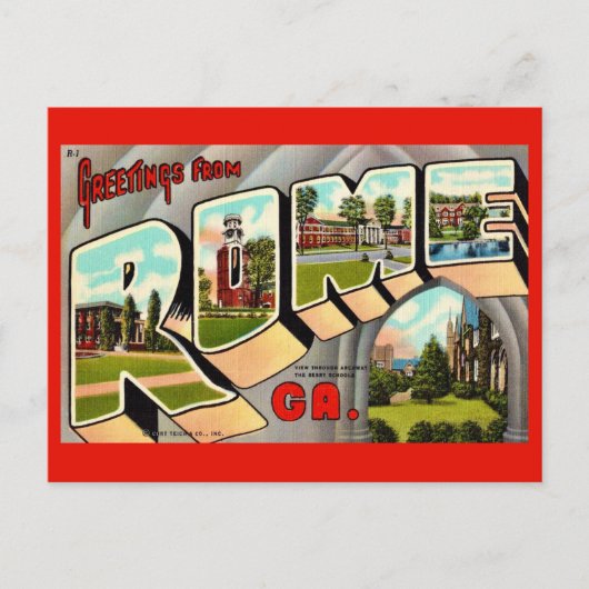 ジョージア州ローム ヴィンテージ ポストカード (正面)