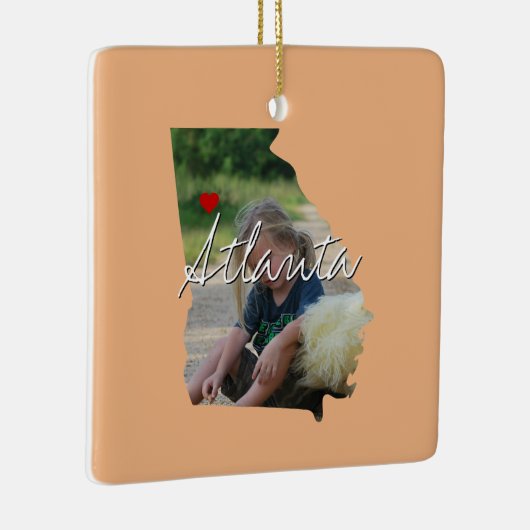 ジョージア州写真の挿入物と町名 セラミックオーナメント (右)