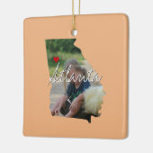 ジョージア州写真の挿入物と町名 セラミックオーナメント (左)