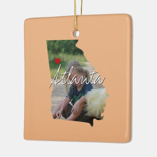 ジョージア州写真の挿入物と町名 セラミックオーナメント (左)