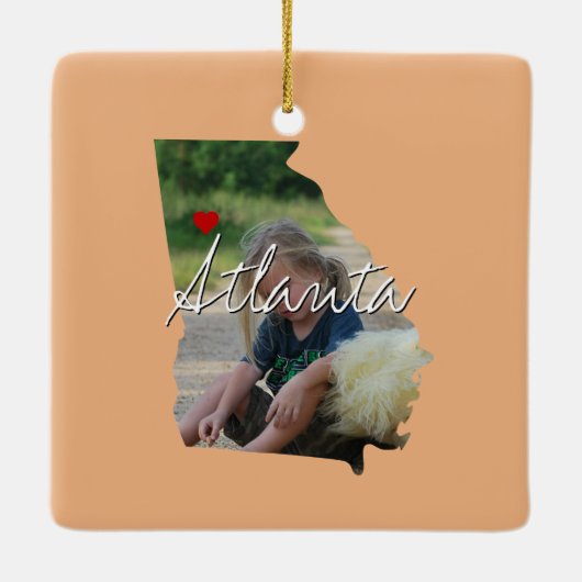 ジョージア州写真の挿入物と町名 セラミックオーナメント (裏面)