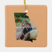 ジョージア州写真の挿入物と町名 セラミックオーナメント (正面)