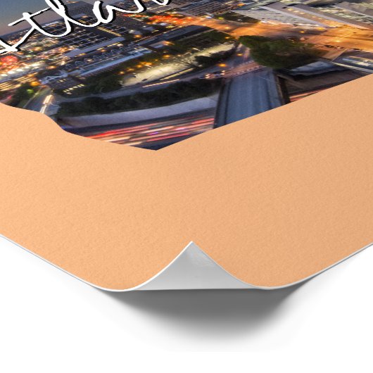 ジョージア州写真の挿入物と町名 ポスター (角)