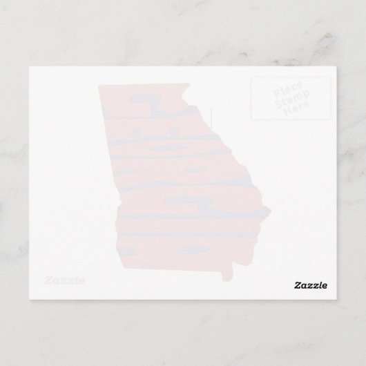 ジョージア州名ワードアートレッド ポストカード (裏面)