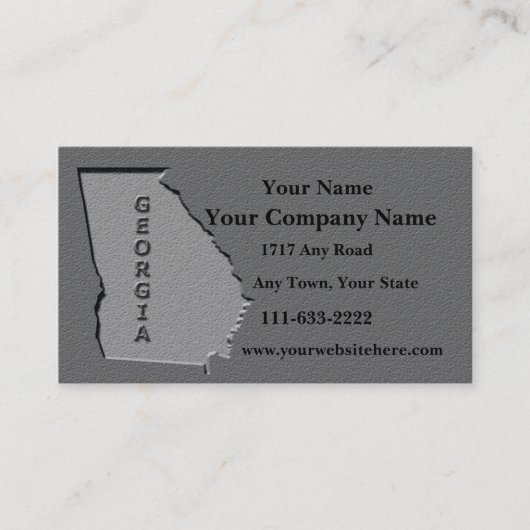 ジョージア州名刺の石の外観 名刺 (正面)