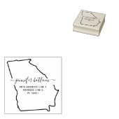 ジョージア州地図 家族の戻る住所 ラバースタンプ (押印)