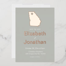 ジョージア州地図 Save The Date ローズゴールド