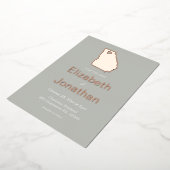 ジョージア州地図 Save The Date ローズゴールド 箔招待状 (回転した状態)