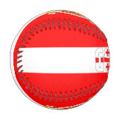 ジョージア州旗とコート・オブ・アームズ 野球ボール (正面左)