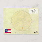 ジョージア州旗とシール ポストカード (裏面)