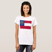 ジョージア州旗のある女性Tシャツ州 Tシャツ (正面フル)