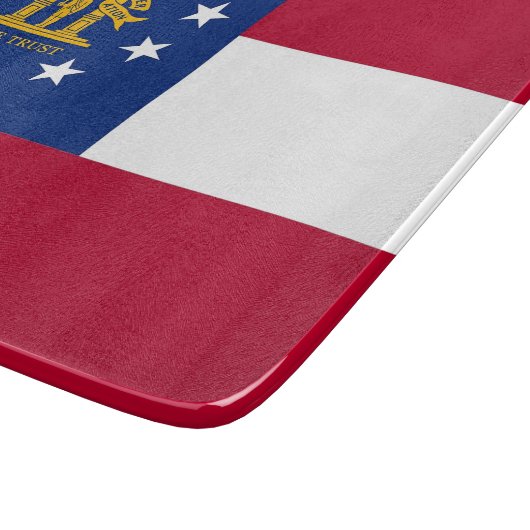 ジョージア州旗のある小さなガラス板 カッティングボード (角)