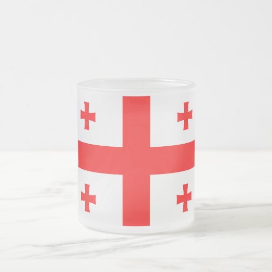 ジョージア州旗のついた曇り小さなガラスマグ フロストグラスマグカップ (中央)