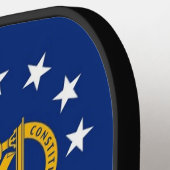 ジョージア州旗の付いたピックボールパドル ピックルボールラケット (左詳細)