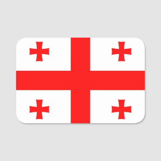 ジョージア州旗の付いた愛国的な名前タグ 名札 (正面)