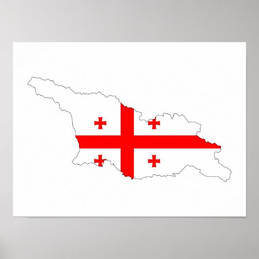 ジョージア州旗の地図の形の記号 ポスター (正面)