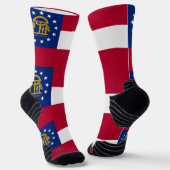 ジョージア州旗を持つアスレチック・クルー・ソックス ソックス (傾斜あり)
