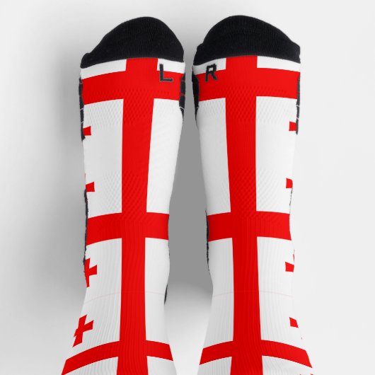 ジョージア州旗を持つアスレティッククルー靴下 ソックス (上部)