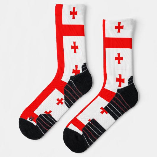 ジョージア州旗を持つアスレティッククルー靴下 ソックス (左)