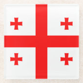 ジョージア州旗を持つガラスコースター ガラスコースター (正面)