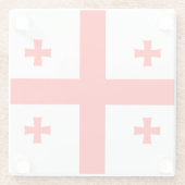 ジョージア州旗を持つガラスコースター ガラスコースター (裏面)